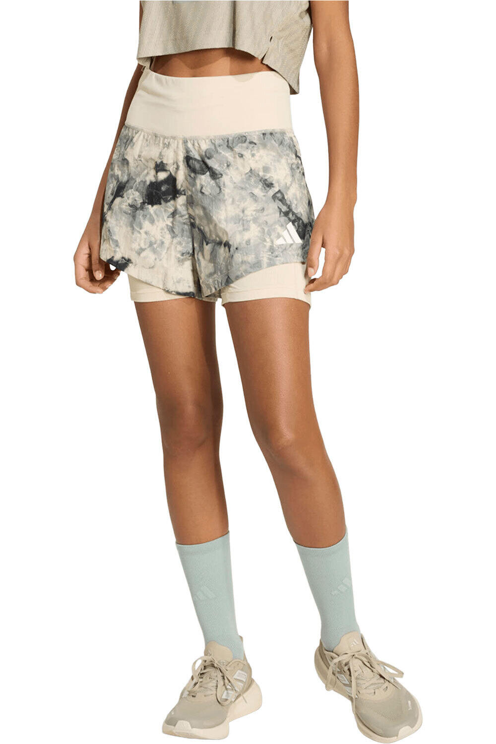 adidas pantalón running mujer 2 EN 1 EFECTO SPRAY ADI365 vista frontal