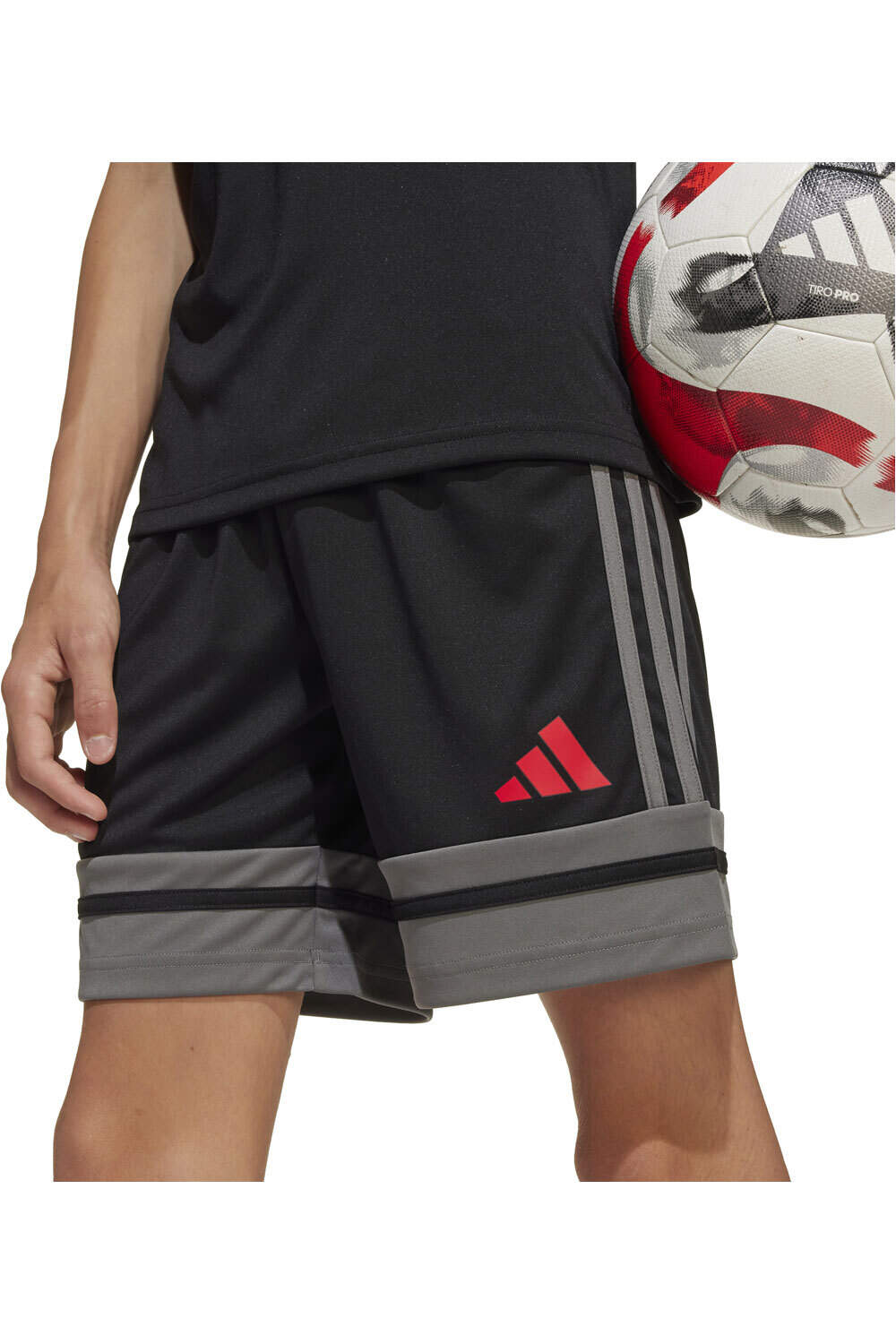 adidas pantalones cortos futbol niño SQUA25 SHO Y vista detalle