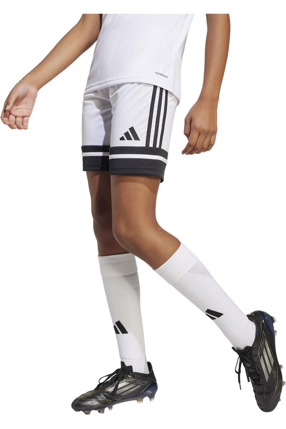 adidas pantalones cortos futbol niño SQUA25 SHO Y vista frontal