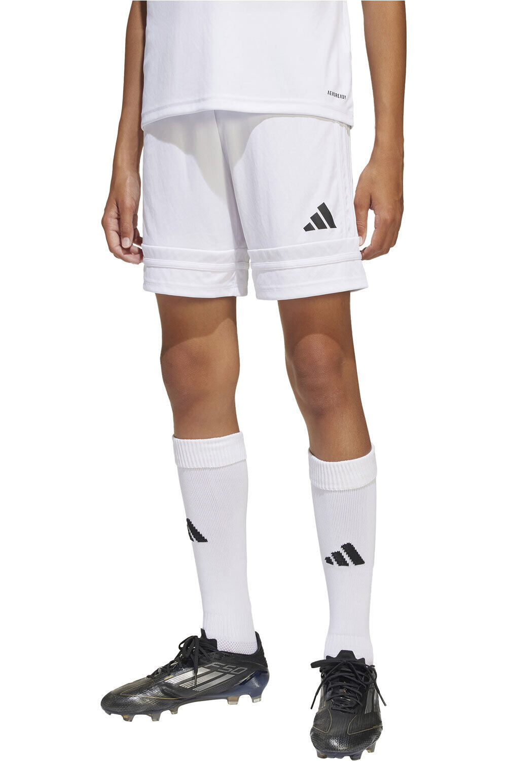 adidas pantalones cortos futbol niño SQUA25 SHO Y vista frontal
