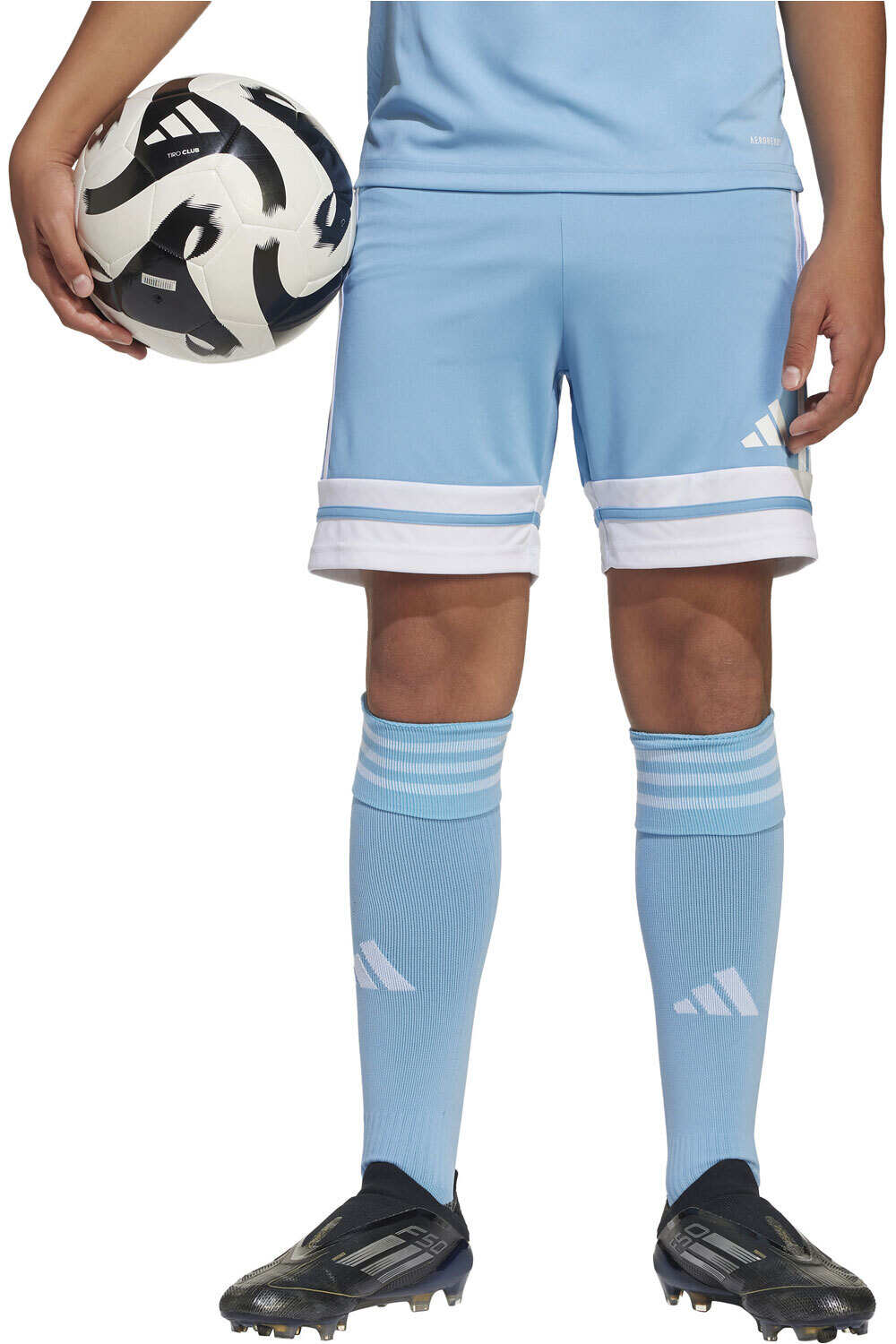 adidas pantalones cortos futbol niño SQUA25 SHO Y vista frontal