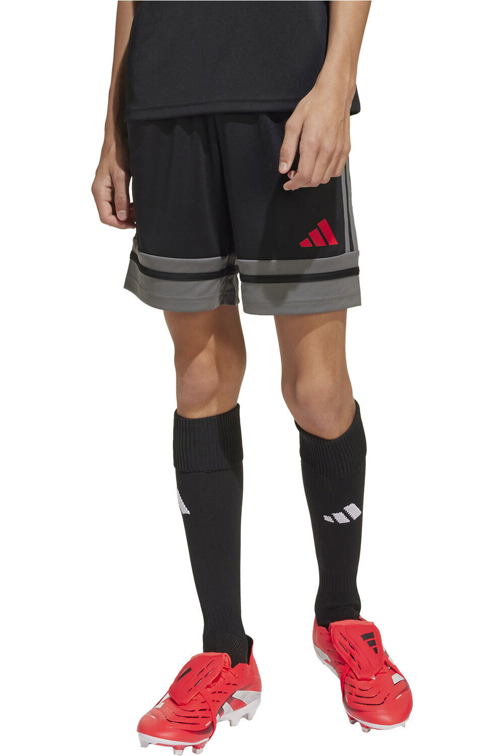 adidas pantalones cortos futbol niño SQUA25 SHO Y vista frontal