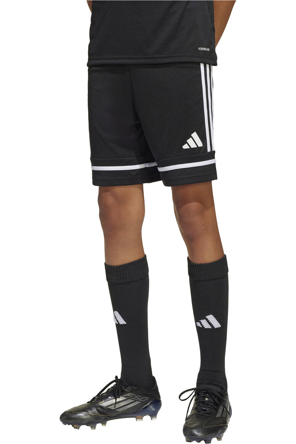 adidas pantalones cortos futbol niño SQUA25 SHO Y vista frontal