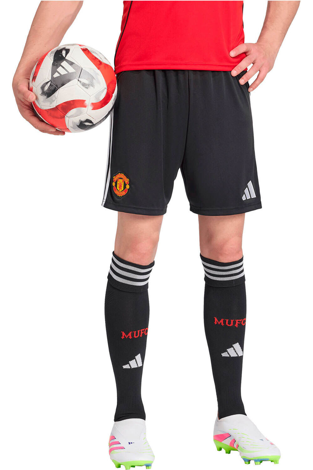 adidas pantalones fútbol oficiales M.UNITED 26 H SHO vista frontal