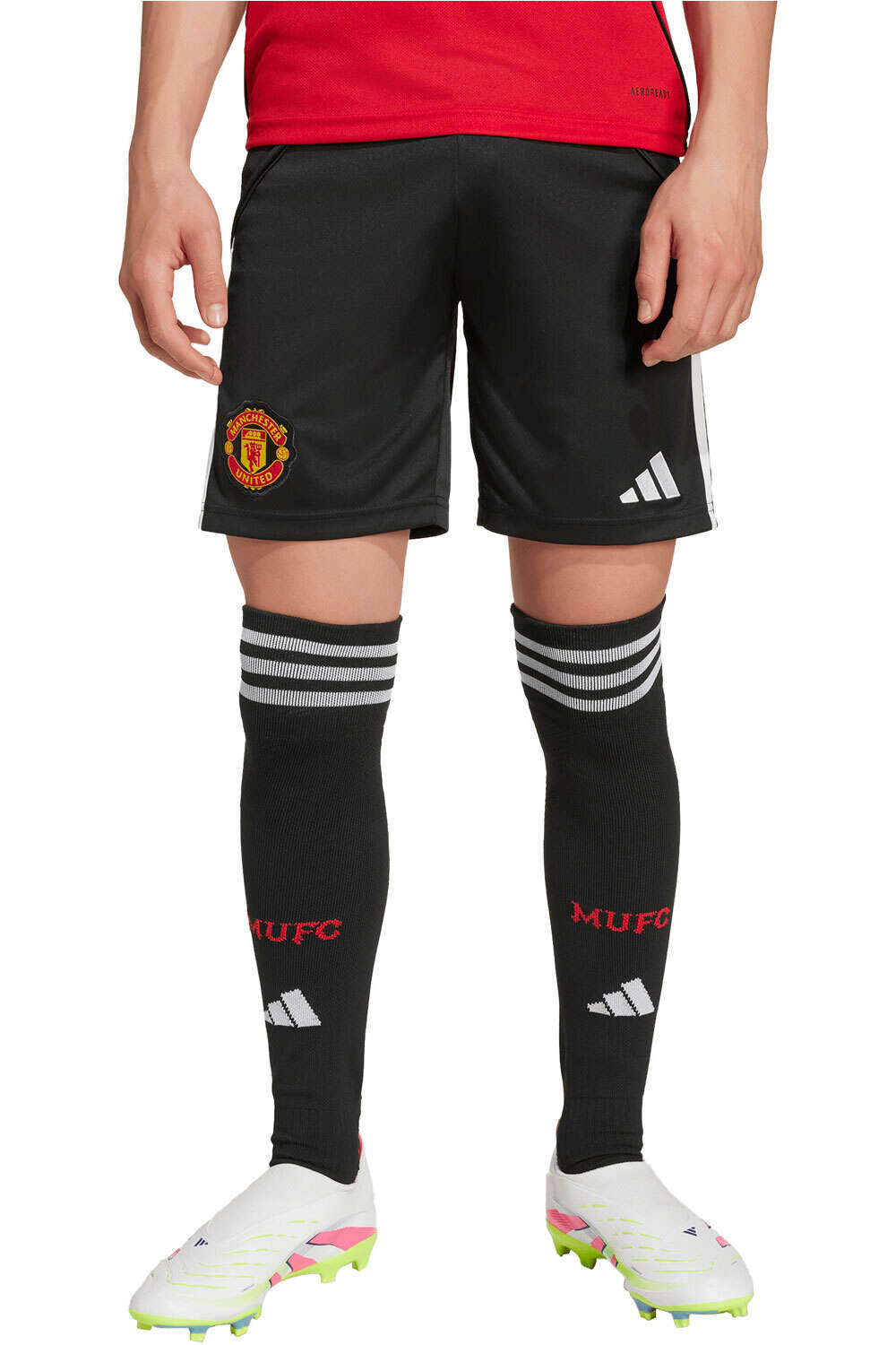 adidas pantalones fútbol oficiales niño 1 EQUIPACIN MANCHESTER UNITED 25/26 vista frontal