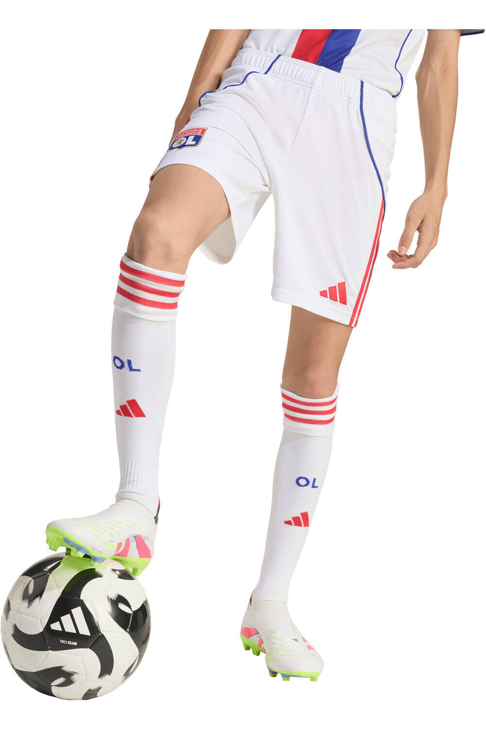 adidas pantalones fútbol oficiales niño O.LYON 26 H SHO Y vista detalle