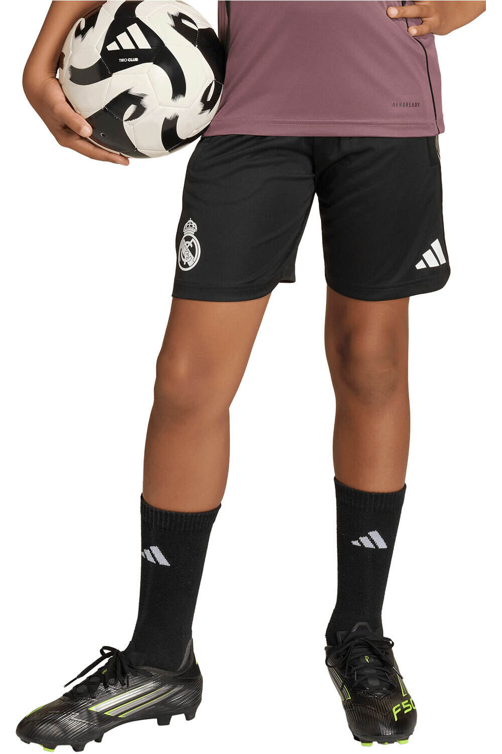 adidas pantalones fútbol oficiales niño REAL MADRID TIRO 25 COMPET vista frontal