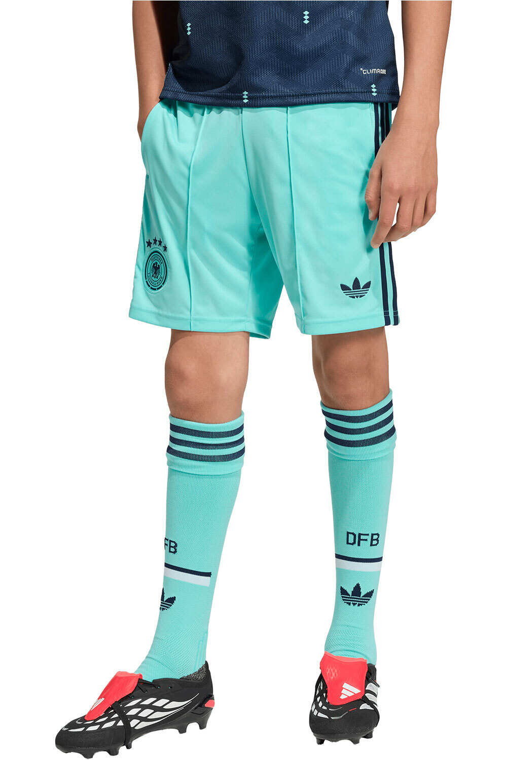 adidas pantalones fútbol oficiales niño VISITANTE ALEMANIA 26 vista frontal