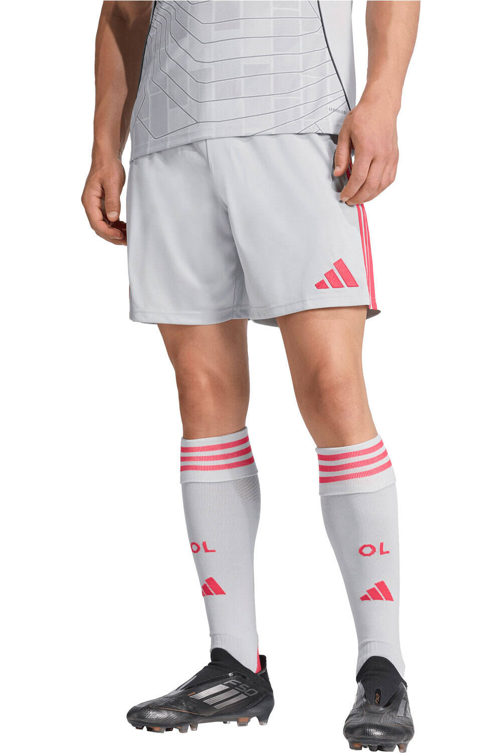 adidas pantalones fútbol oficiales O.LYON 26 3 SHO vista frontal