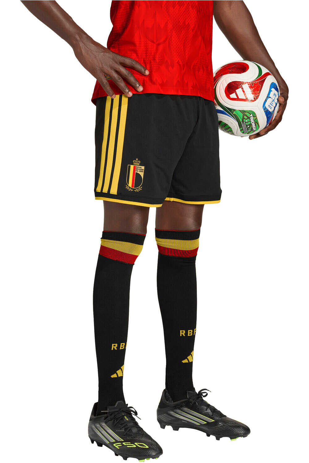 adidas pantalones fútbol oficiales PRIMERA EQUIPACION BELGICA 26 OFICIAL vista frontal