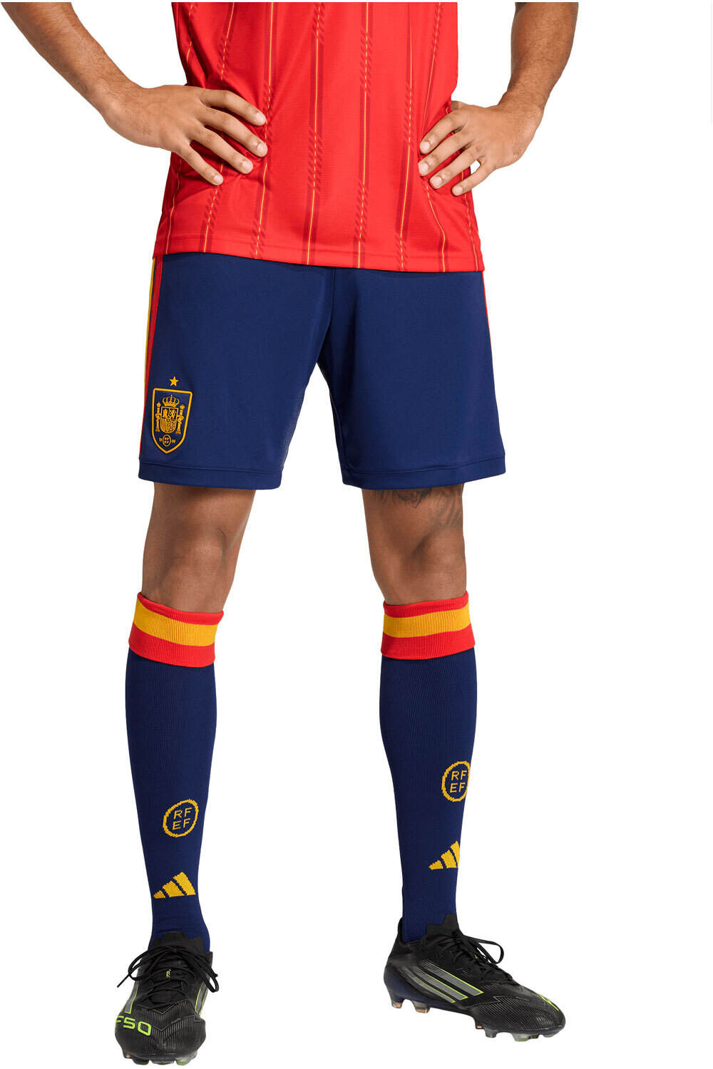 adidas pantalones fútbol oficiales PRIMERA EQUIPACION ESPANA 26 vista frontal