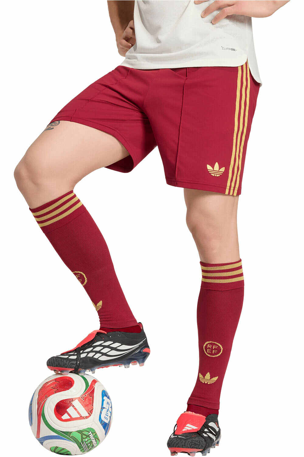adidas pantalones fútbol oficiales SEGUNDA EQUIPACION ESPANA 26 OFICIAL vista frontal
