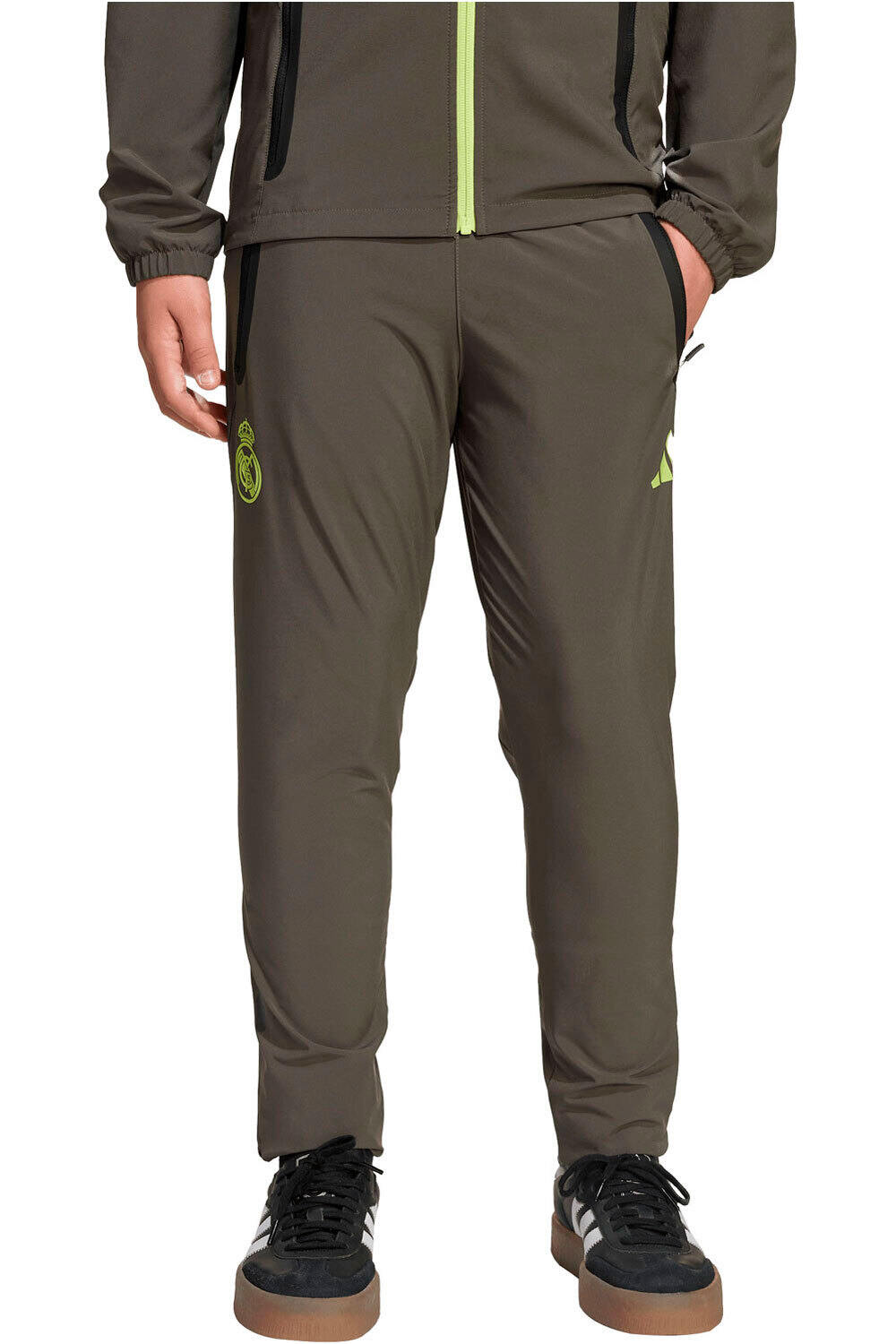 adidas pantalones largos futbol niño REAL MADRID TIRO25 COMPETITION VIS TECH TRAVEL vista frontal