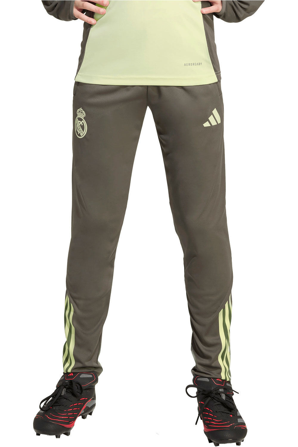 adidas pantalones largos futbol niño R.MADRID 25 PRE PNT Y VE vista frontal