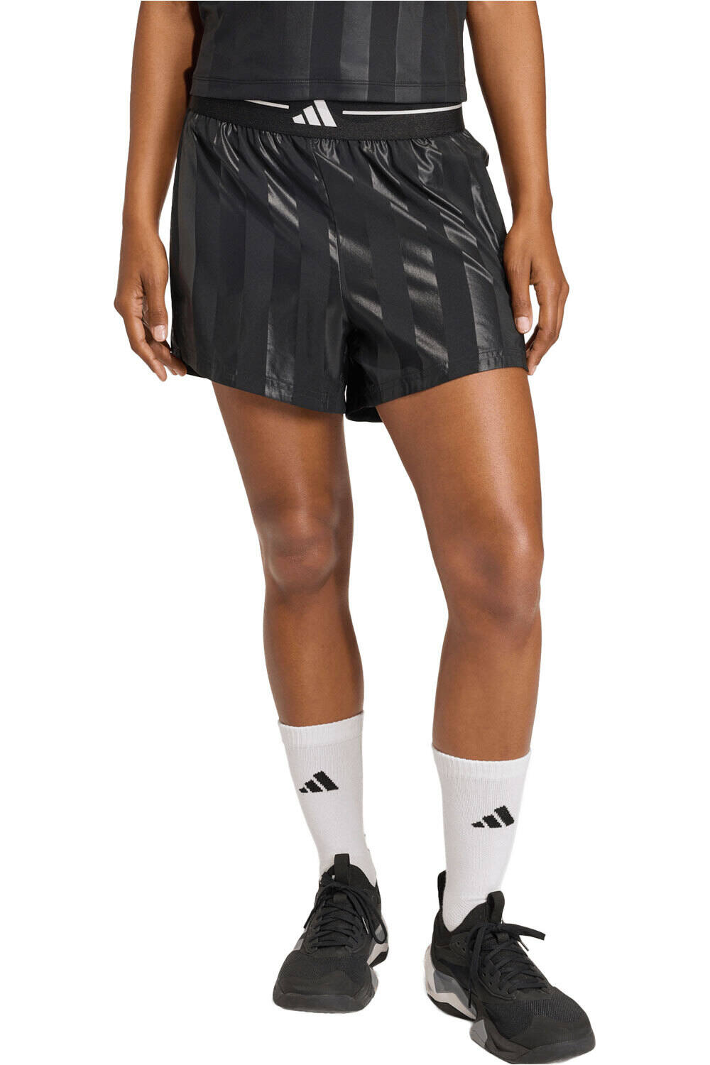 adidas pantalones y mallas cortas fitness mujer HYPERGLAM EMBOSS WOVEN vista frontal