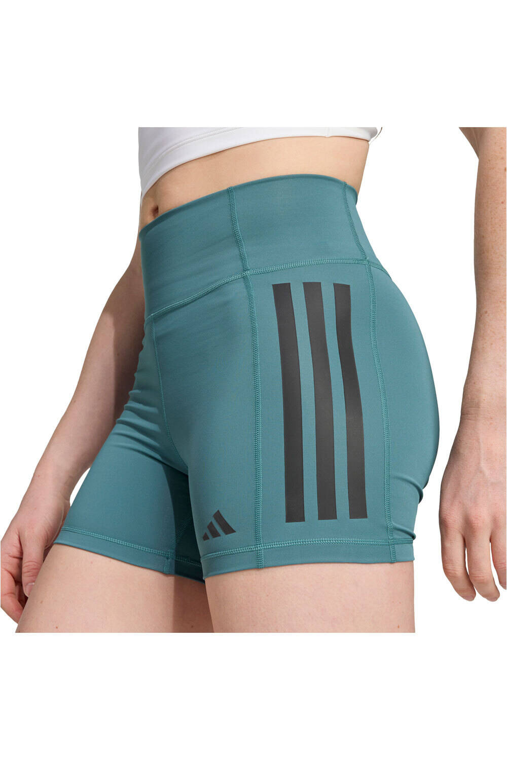 adidas pantalones y mallas cortas fitness mujer OPTIME 3 STRIPES 1/4 vista detalle