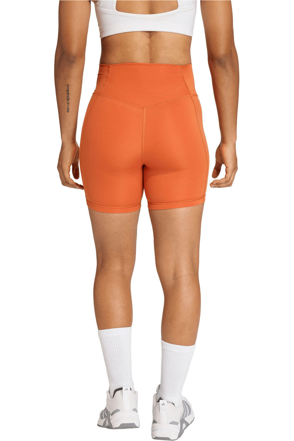 adidas pantalones y mallas cortas fitness mujer OPTIME ESSENTIALS vista trasera