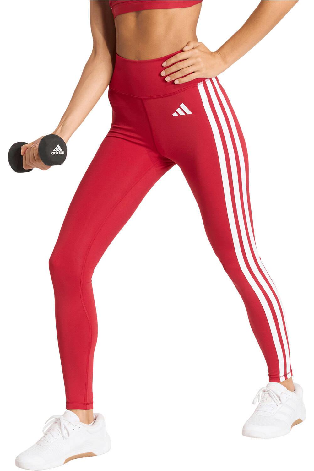 adidas pantalones y mallas largas fitness mujer 7/8 OPTIM ESSENTIALS 3 STRIPES vista frontal