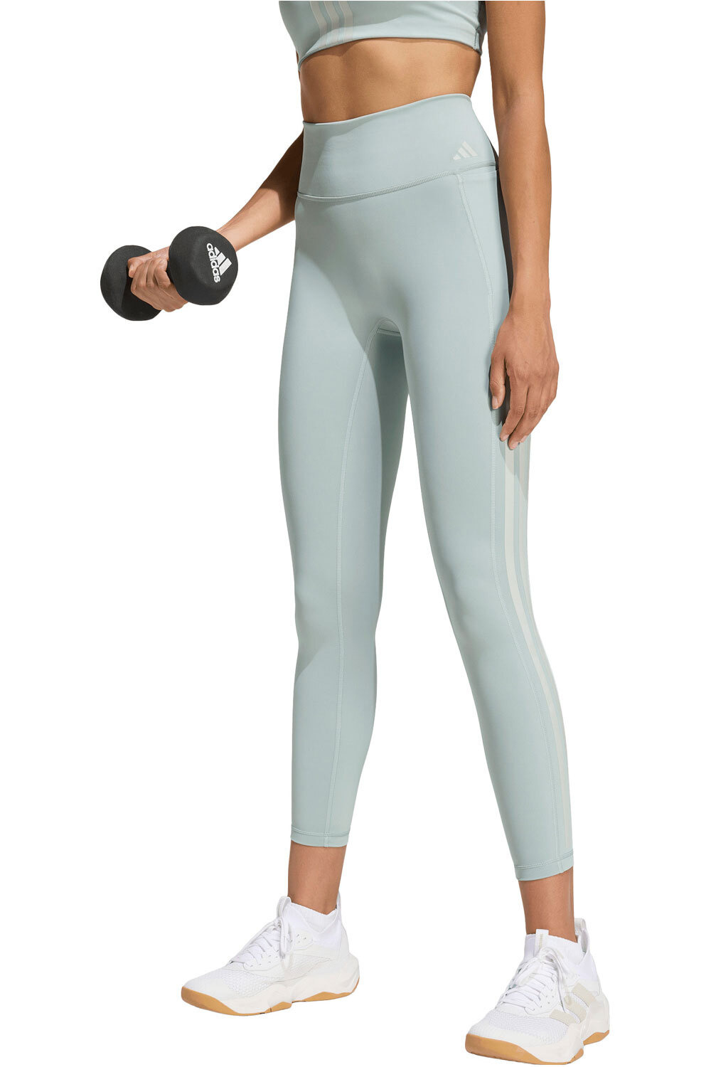 adidas pantalones y mallas largas fitness mujer 7/8 OPTIME 3 STRIPES vista frontal