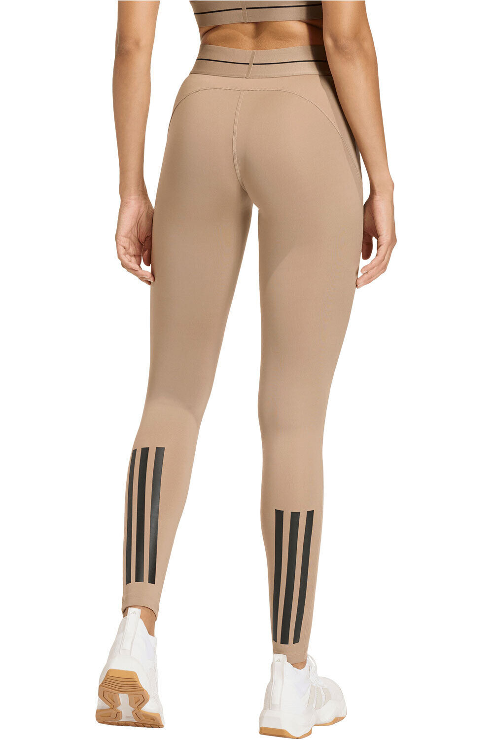 adidas pantalones y mallas largas fitness mujer HYPERGLAM 3 BANDAS vista trasera