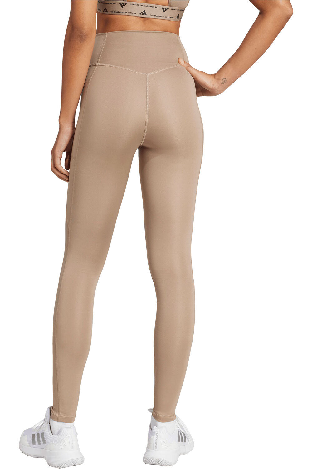 adidas pantalones y mallas largas fitness mujer OPTIM ESSENTIALS STASH POCKET FULL-LENGTH vista trasera