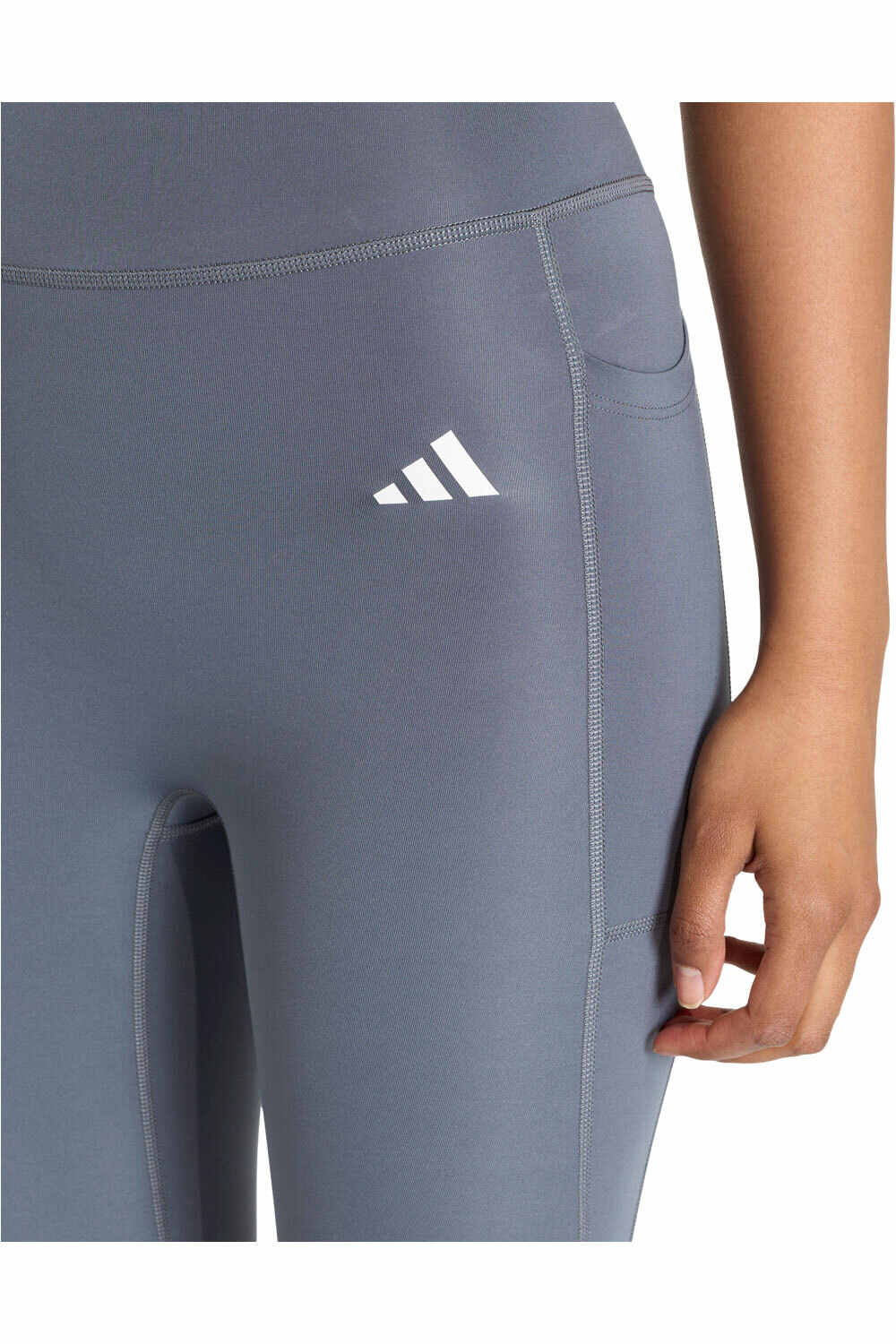 adidas pantalones y mallas largas fitness mujer OPTIME ESSENTIALS NO FRONT RISE SEAM 7/8 vista detalle