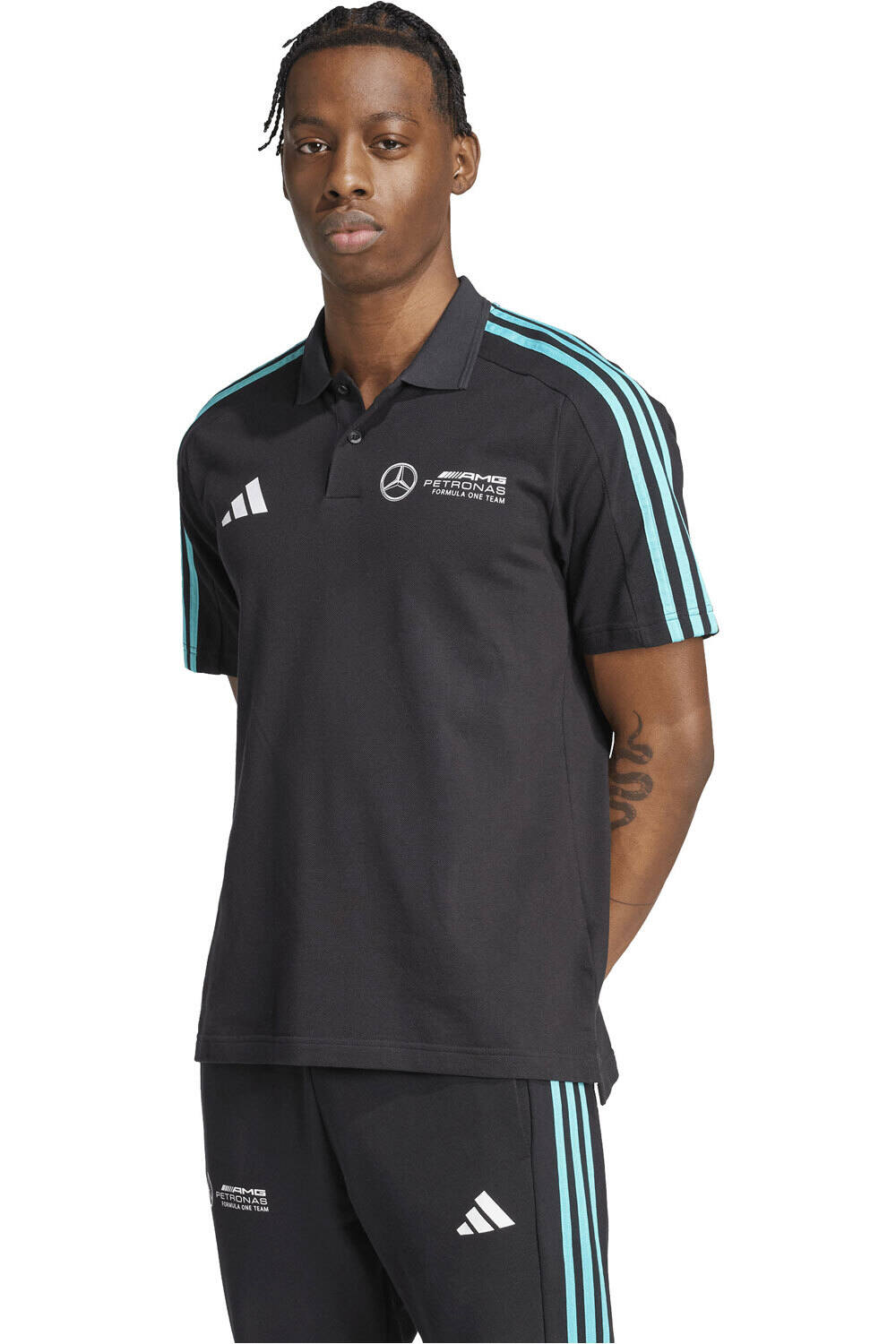adidas polo manga corta hombre MERCEDES AMG PETRONAS DNA vista frontal