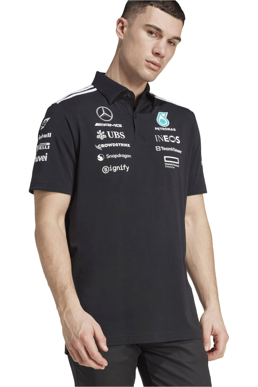 adidas polo manga corta hombre MERCEDES AMG PETRONAS F1 TEAM vista detalle