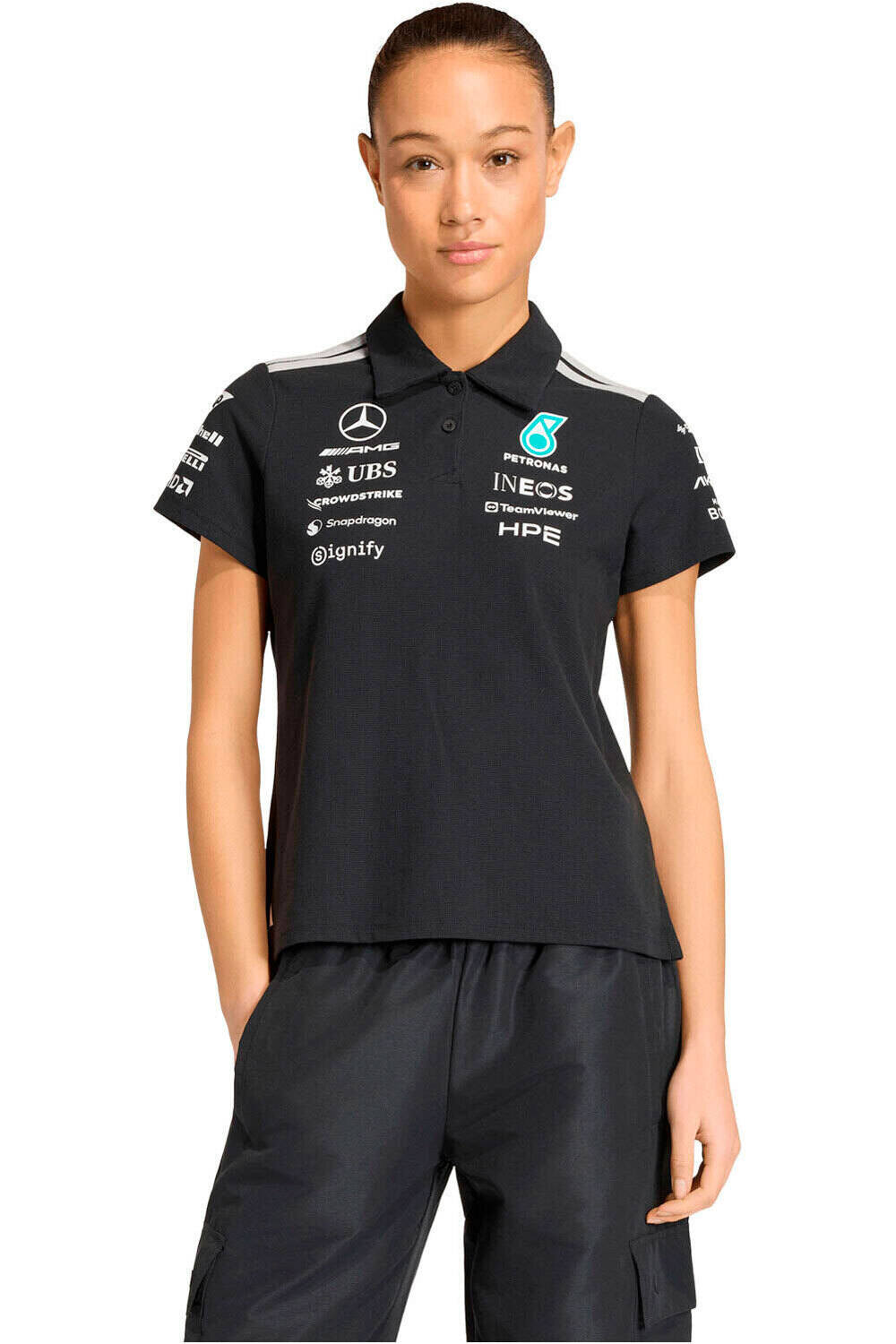 adidas polo manga corta mujer MERCEDES-AMG PETRONAS F1 POLO vista frontal