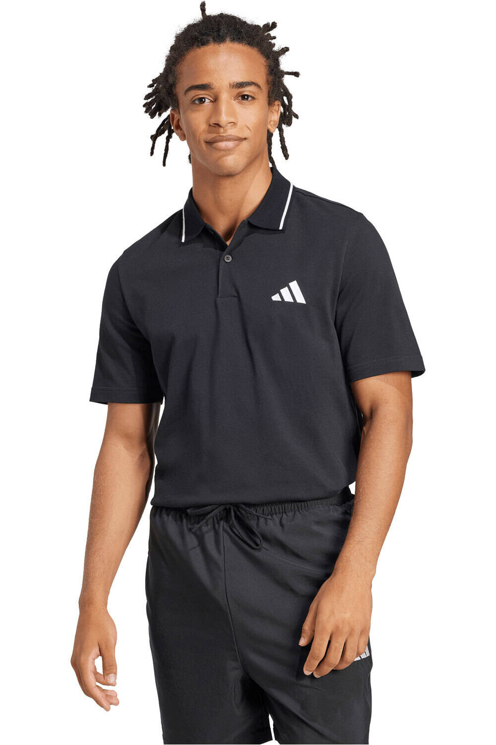 adidas polo manga larga hombre ESSENTIALS SMALL LOGO PIQUE vista frontal
