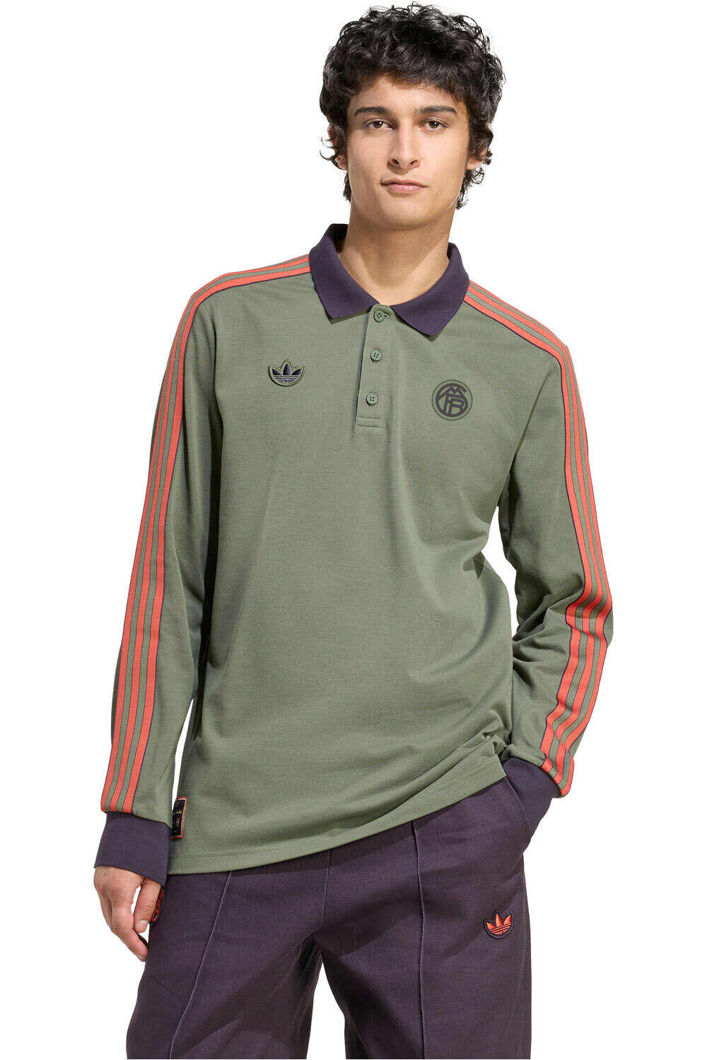 adidas polo manga larga hombre FCB ICON POLO vista frontal