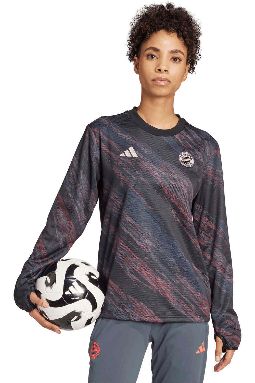 adidas sudadera entrenamiento fútbol B.MUNICH 26 PRE WTP W vista frontal