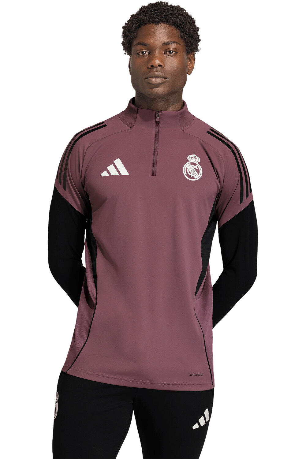 adidas sudadera entrenamiento fútbol ENTRENO REAL MADRID TIRO 25 COMPET vista frontal