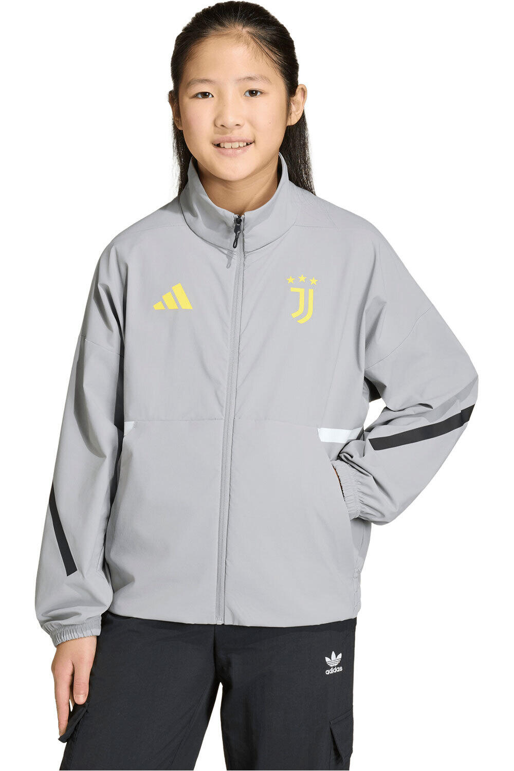 adidas sudadera entrenamiento fútbol niño HIMNO JUVENTUS FC Z.N.E. vista frontal