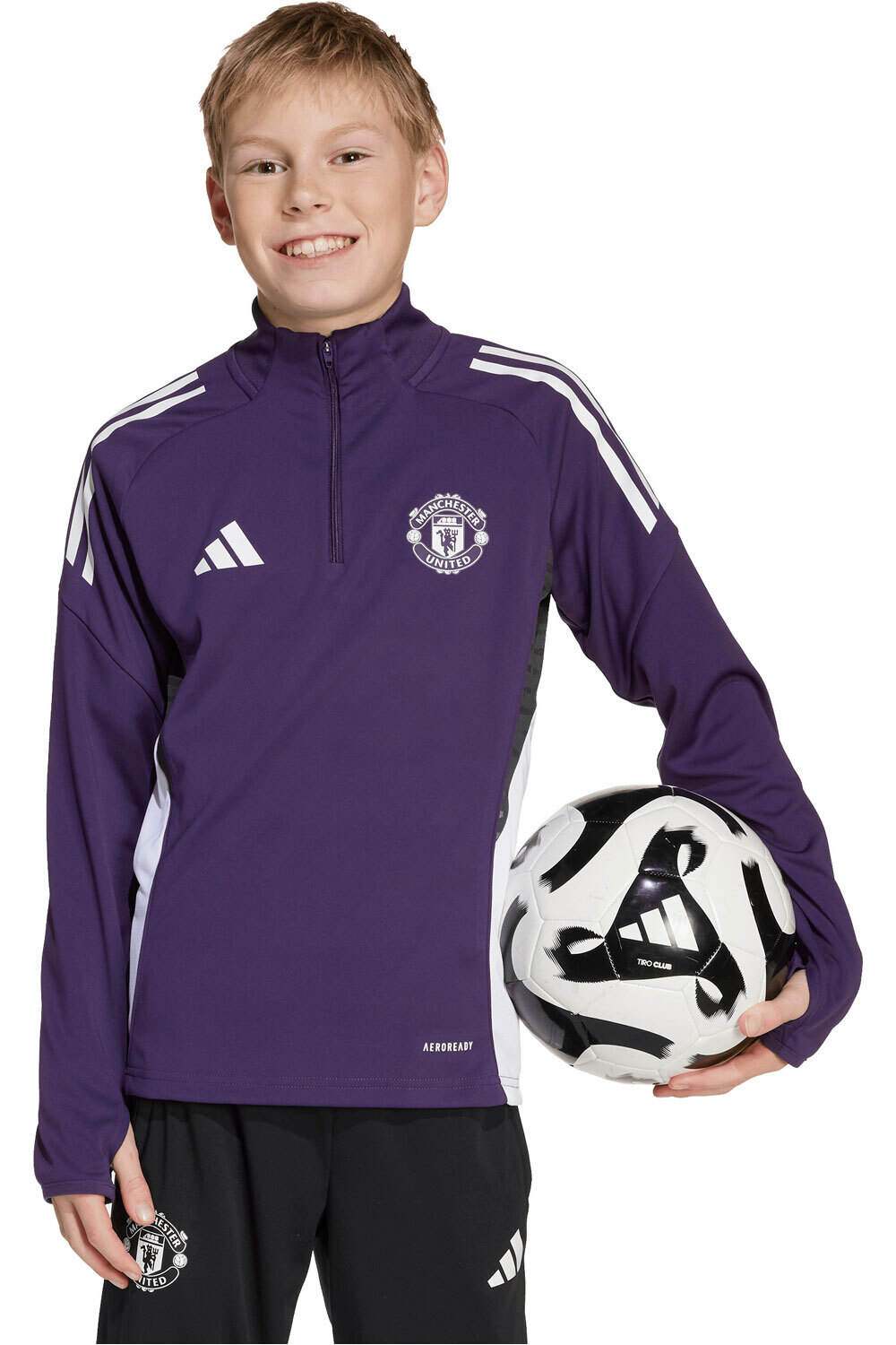 adidas sudadera entrenamiento fútbol niño MANCHESTER UNITED 25/26 COMPETITION vista frontal