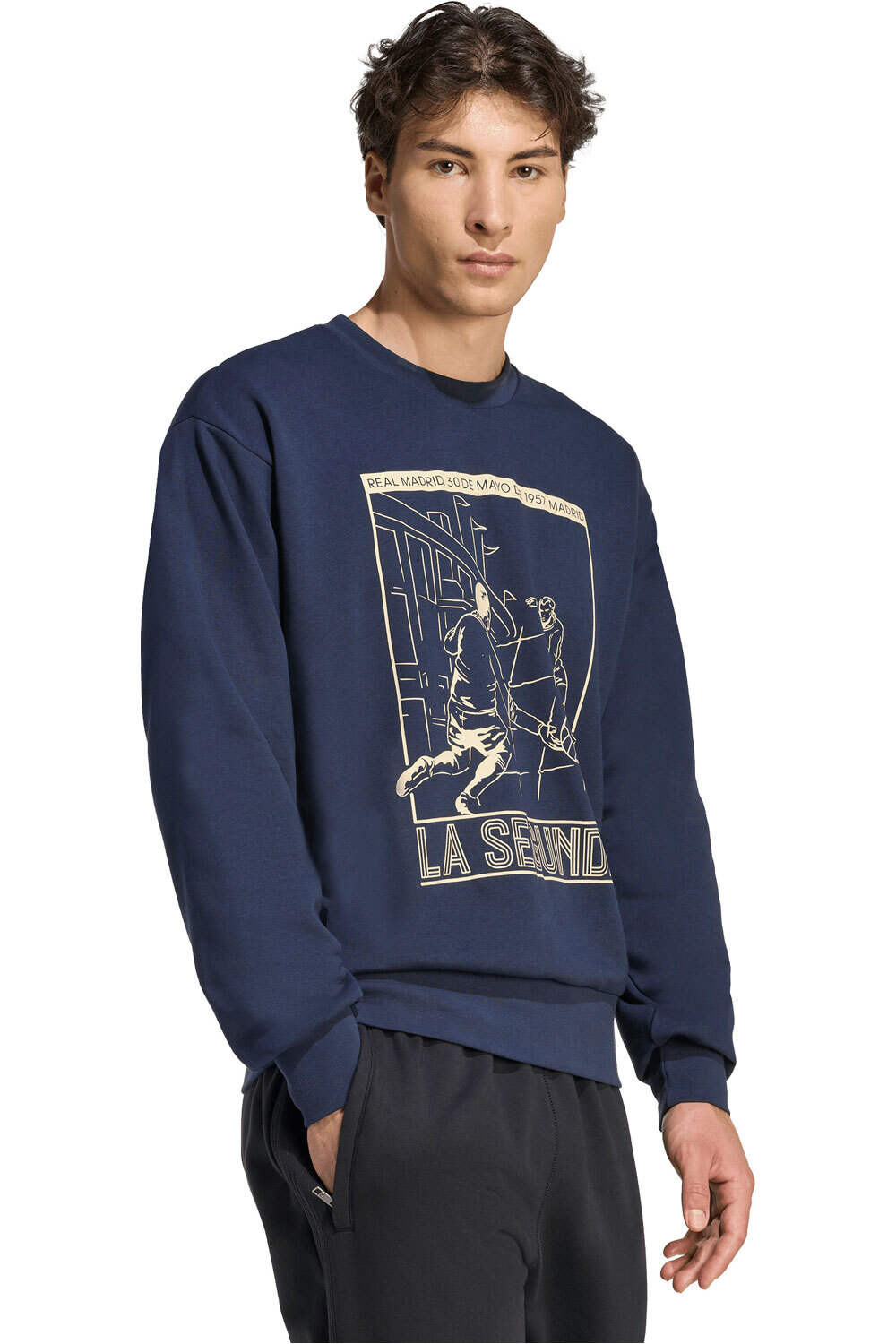 adidas sudadera entrenamiento fútbol REAL MADRID HERITAGE CREW vista detalle