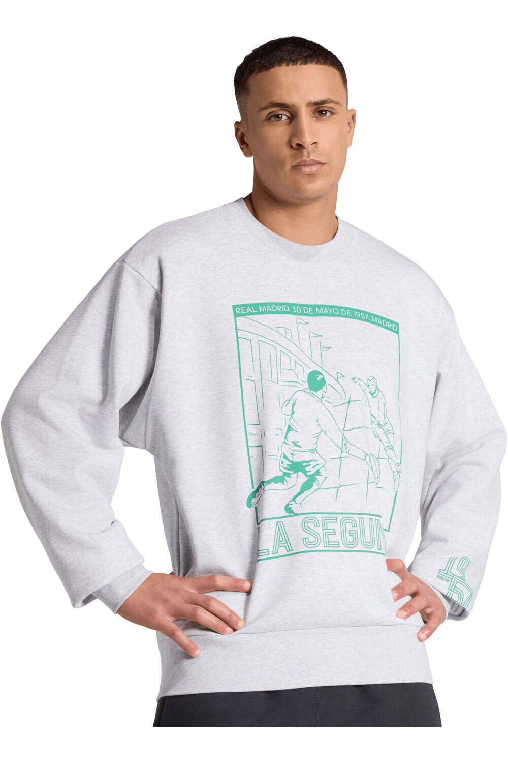 adidas sudadera entrenamiento fútbol REAL MADRID HERITAGE CREW vista detalle