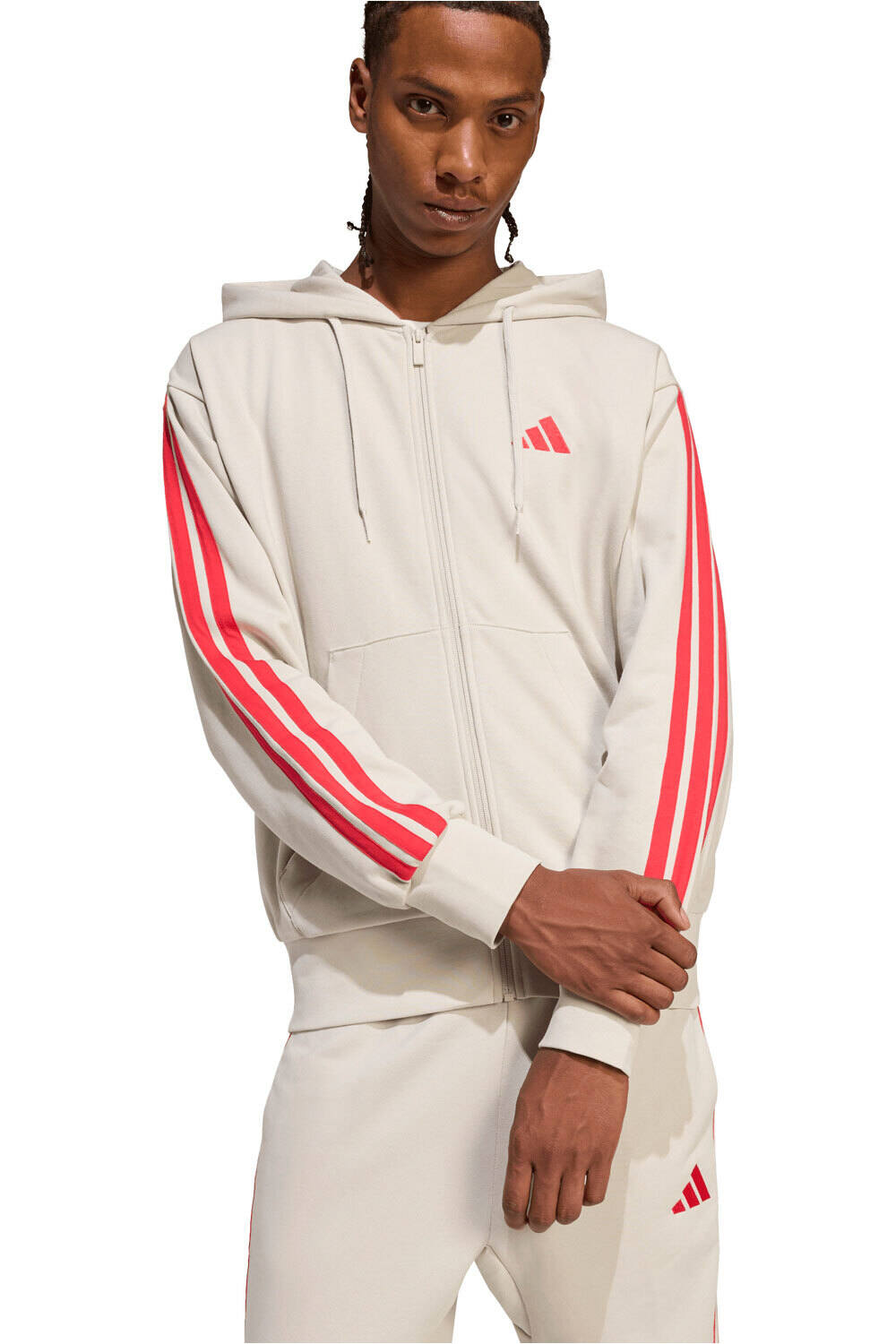 adidas sudadera hombre ESSENTIALS FRENCH TERRY 3 BANDAS vista detalle