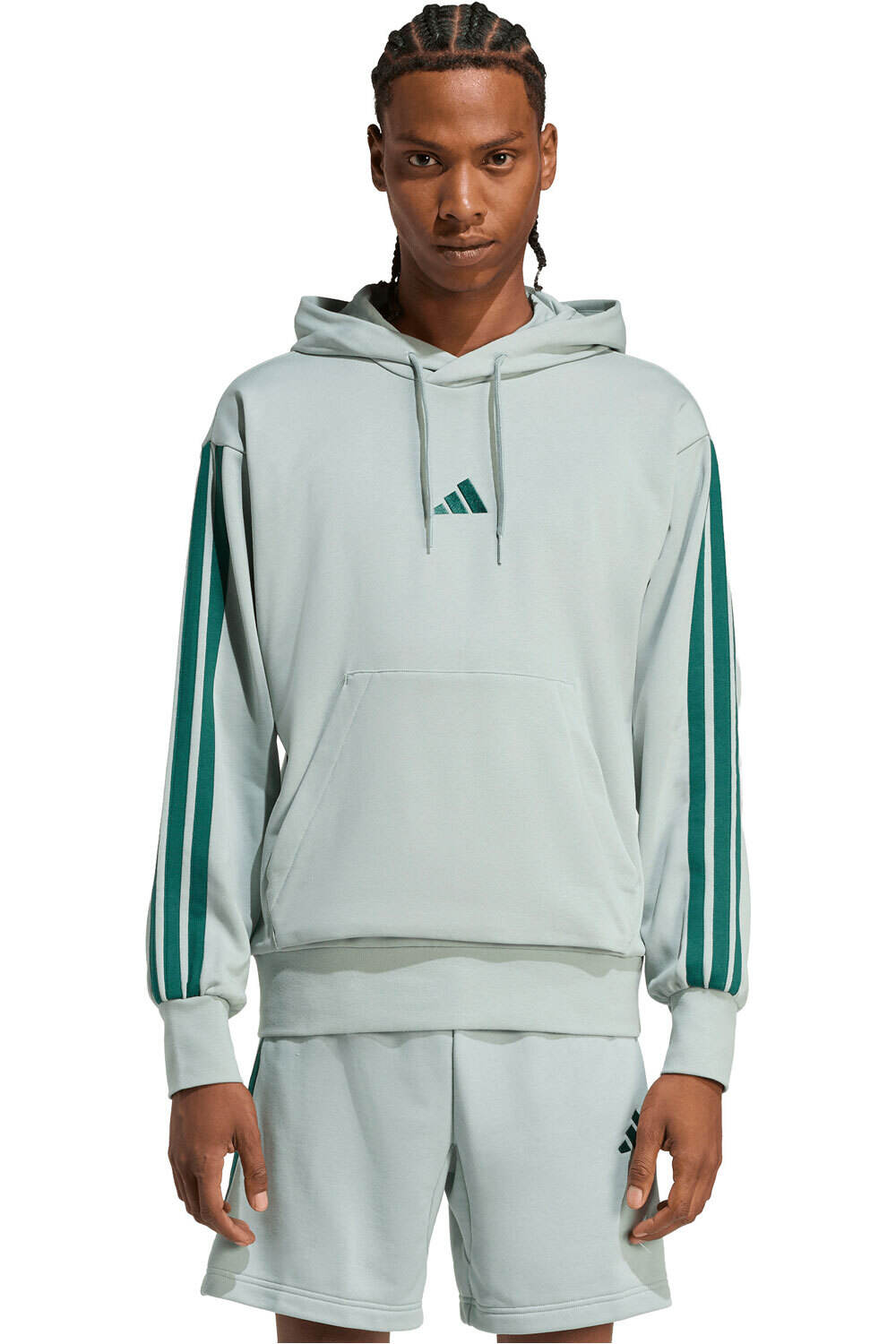 adidas sudadera hombre ESSENTIALS FRENCH TERRY 3 BANDAS vista frontal