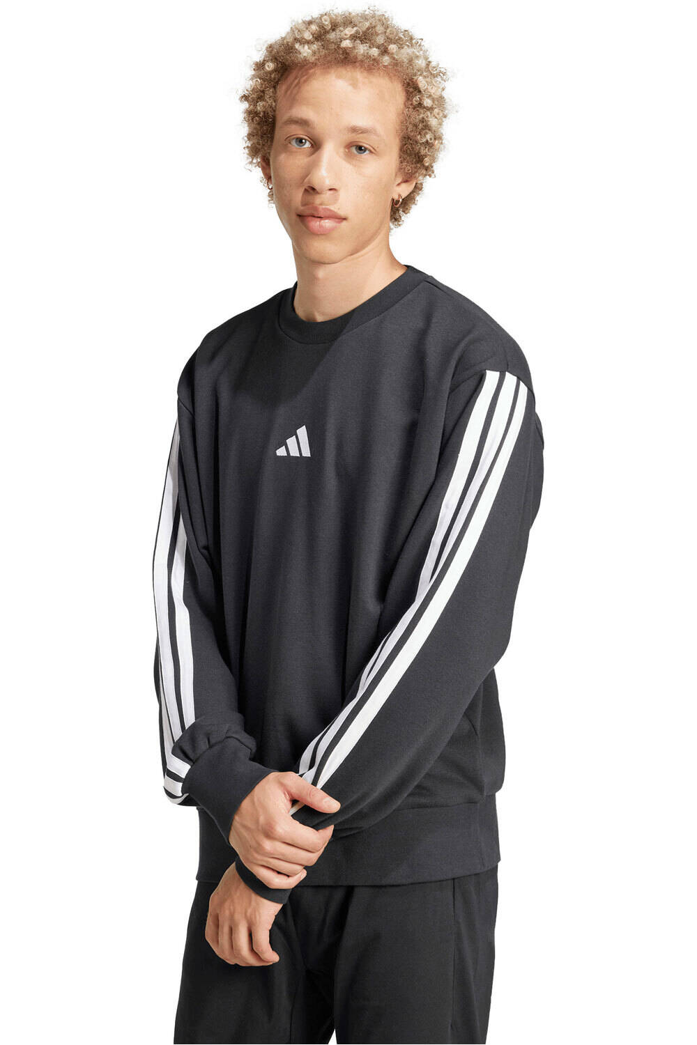 adidas sudadera hombre ESSENTIALS THREE STRIPES vista frontal