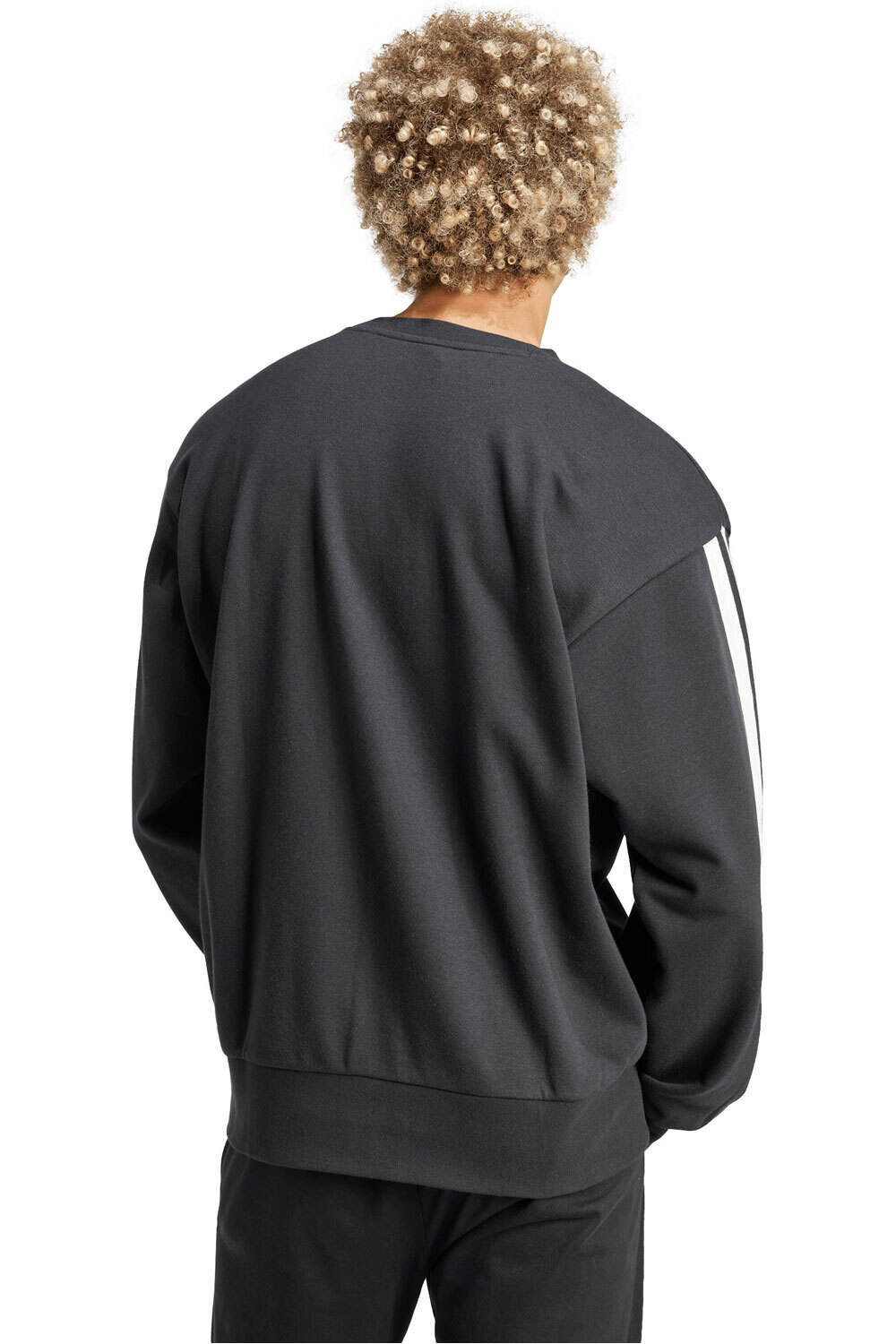 adidas sudadera hombre ESSENTIALS THREE STRIPES vista trasera