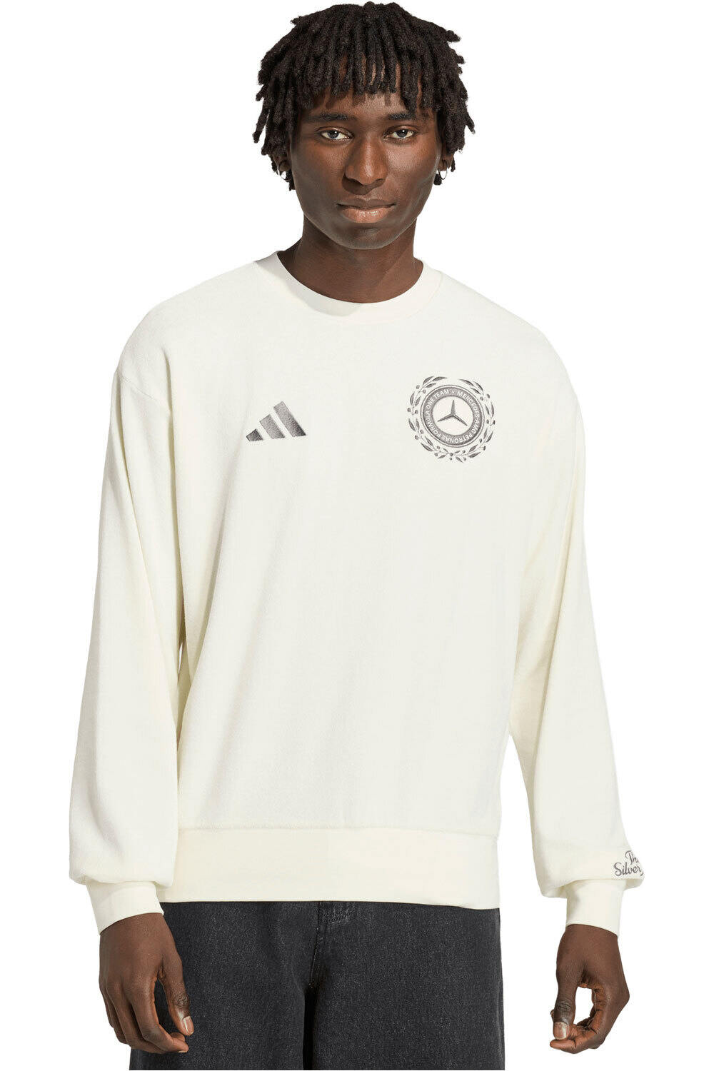 adidas sudadera hombre MERCEDES-AMG PETRONAS F1 SILVER ARROW vista frontal