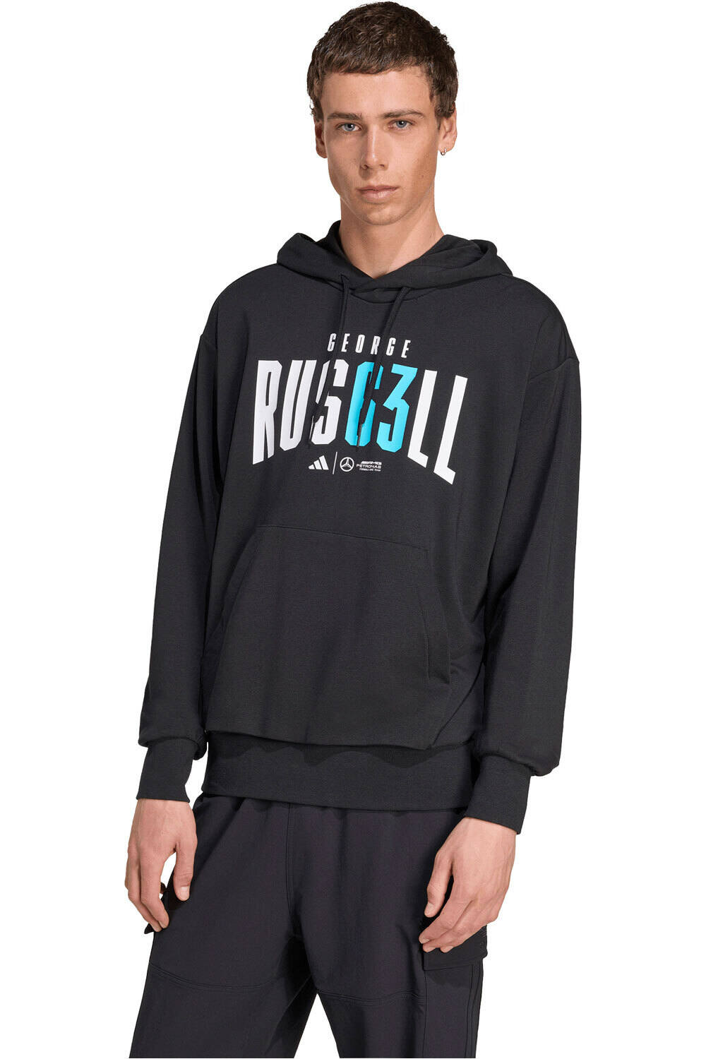 adidas sudadera hombre MERCEDES F1 RUSSELL vista frontal