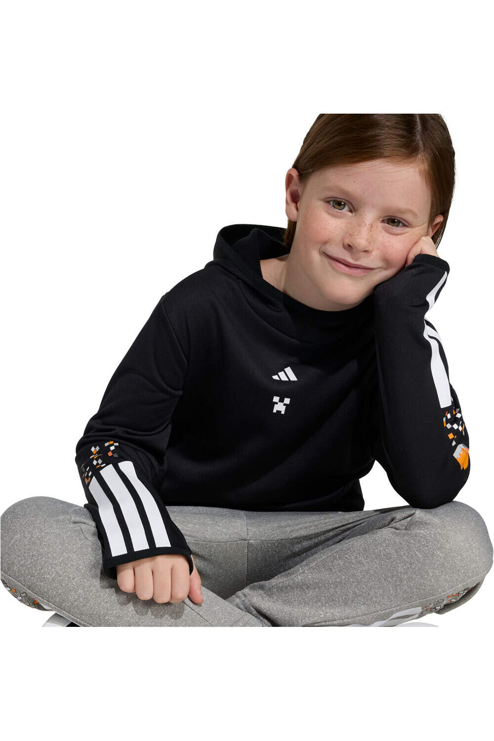 adidas sudadera junior niña ADIDAS MINECRAFT TRAINING 3 STRIPES vista detalle
