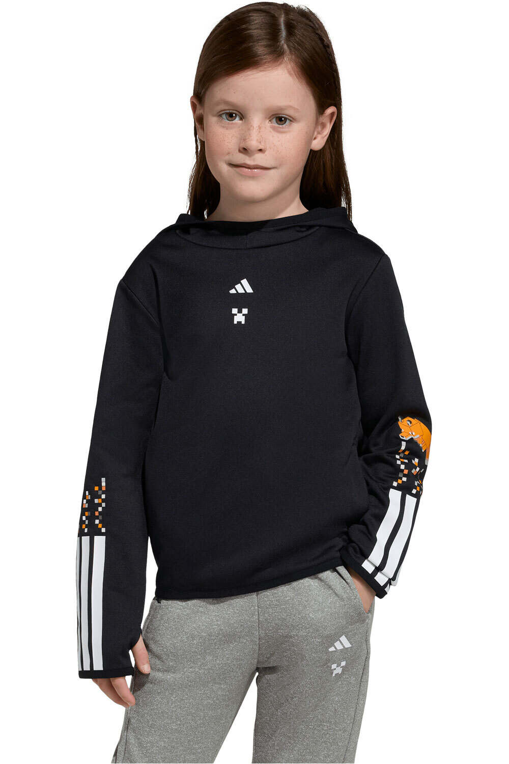 adidas sudadera junior niña ADIDAS MINECRAFT TRAINING 3 STRIPES vista frontal