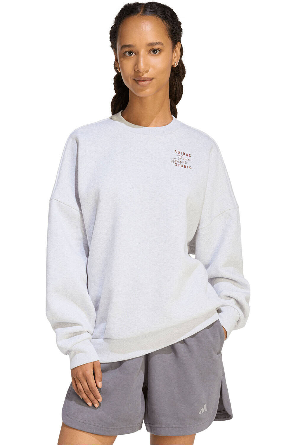 adidas sudadera mujer 3 STRIPES STUDIO FL vista frontal