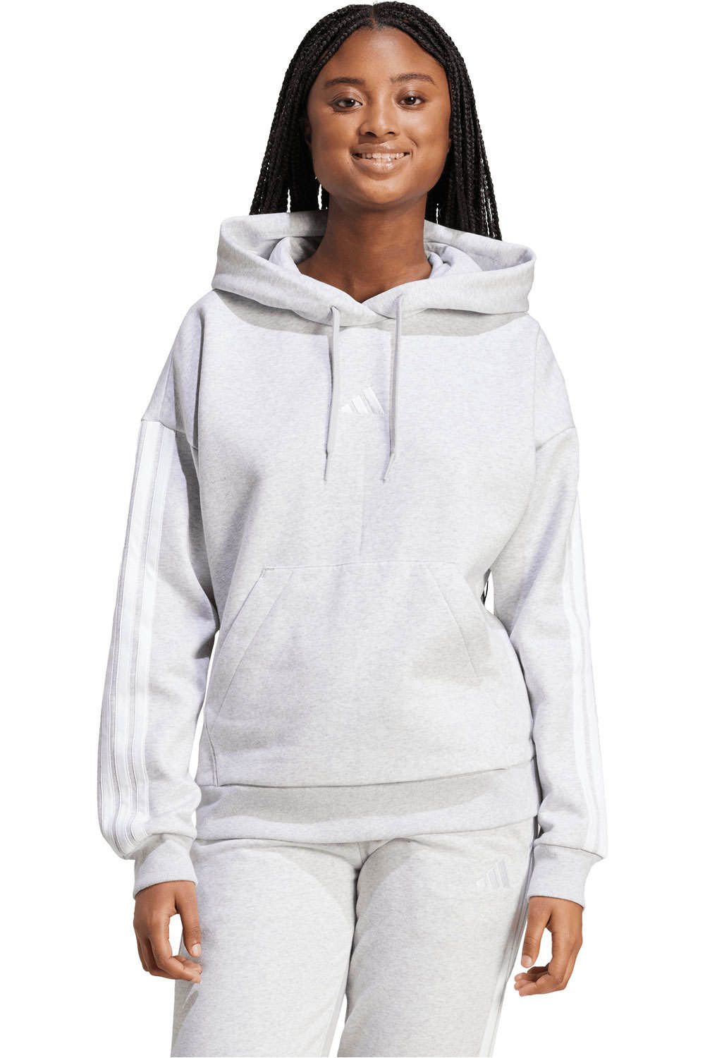 adidas sudadera mujer ESSENTIALS 3-STRIPES FLEECE vista frontal
