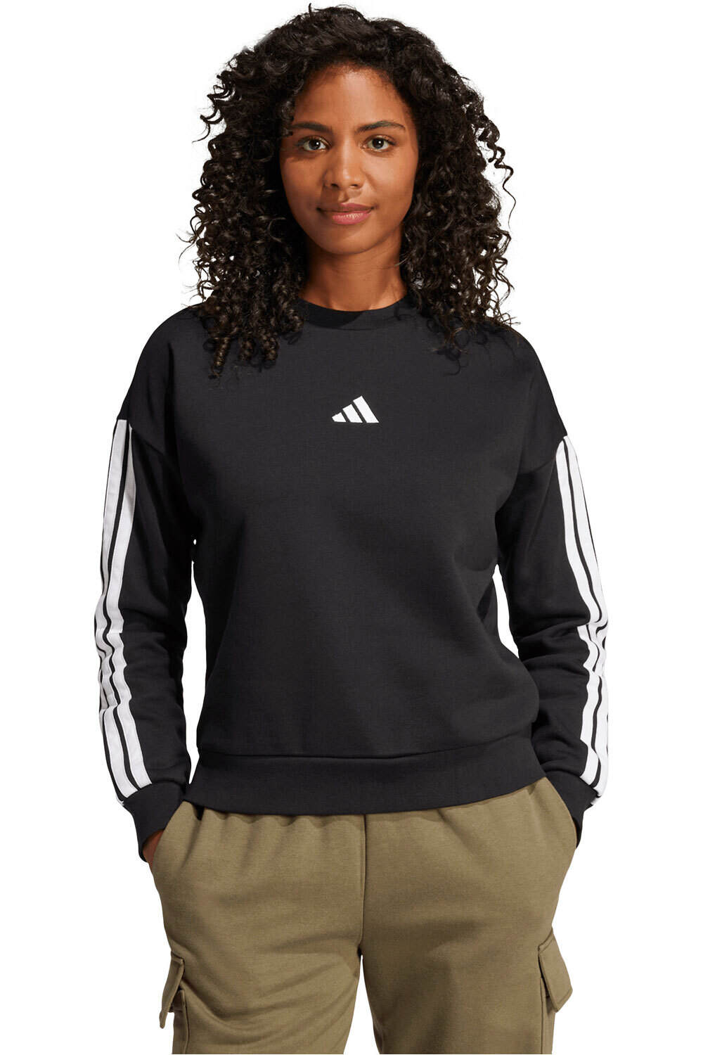 adidas sudadera mujer ESSENTIALS 3 STRIPES vista frontal