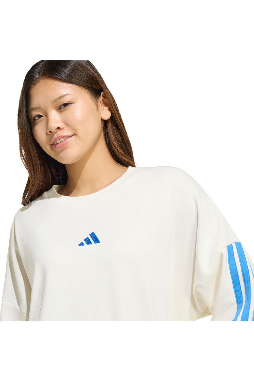 adidas sudadera mujer ESSENTIALS FRENCH TERRY 3 BANDAS vista detalle