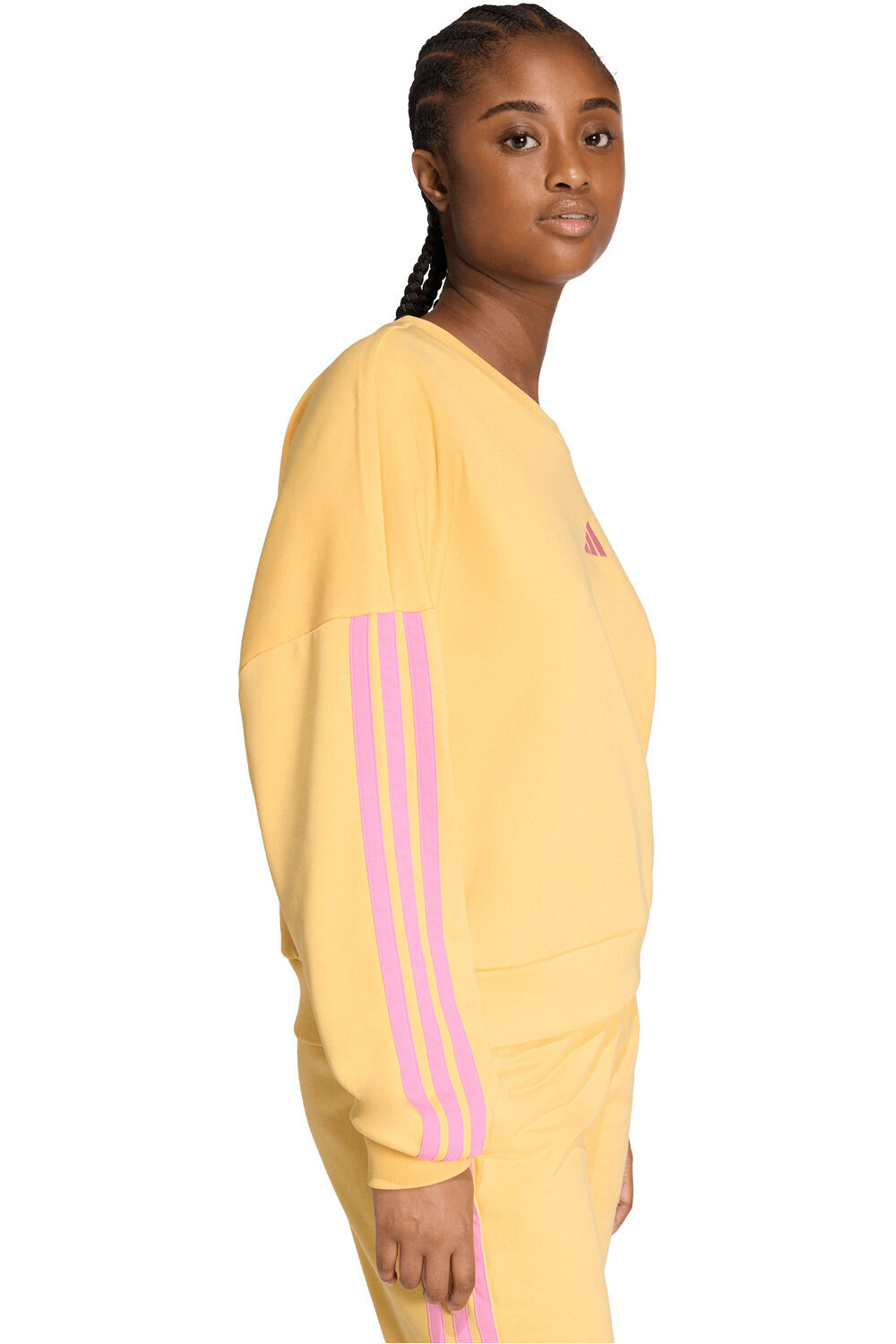 adidas sudadera mujer ESSENTIALS FRENCH TERRY 3 BANDAS vista detalle